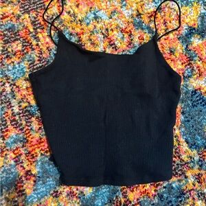 Garage Black Ribbed Camisole